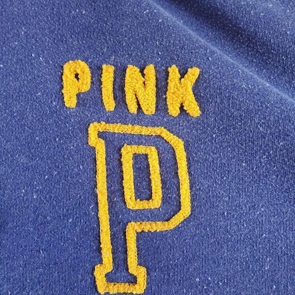 Victoria Secret PINK Sweater Womens Medium Blue 1/4 Zip Mock Neck Pullover - Picture 3 of 8